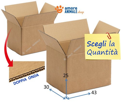 Boîte carton 43x30x25 - carton, →