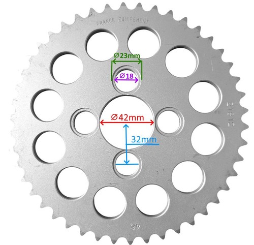 Couronne alu dents - alu, Ø42