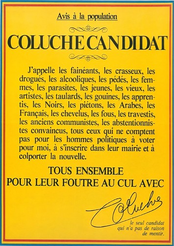 Affiche poster coluche - affiche,