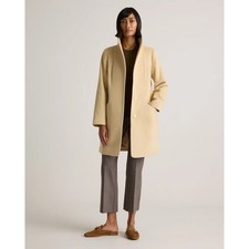 NWOT Quince Women's Italian Wool Cocoon Coat Heather Macadamia $170 Large 3210