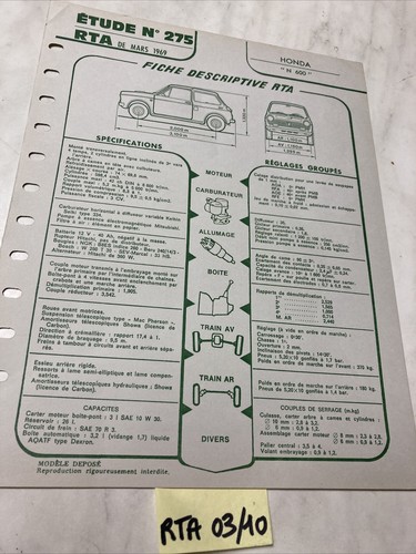 Fiche technique automobile