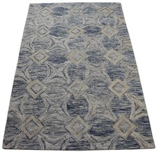 Tapis 100% Laine Beige Bleu