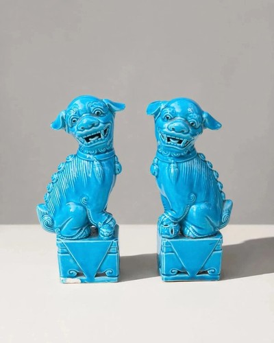 Paire chiens fô bleu - de,
