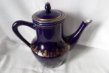 Cafetiere ancienne porcelaine bleu de four - 8T