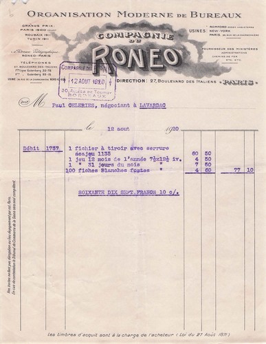 Paris bureautique roneo - 75,