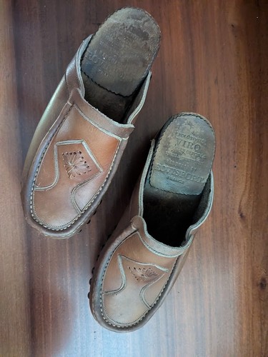 Sabot cuir bois 38 - bois,