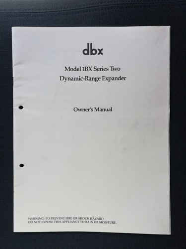 Dbx model 1bx series - model,