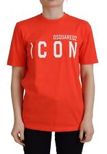 T-Shirt DSQUARED2 Orange En Coton Brillant Icon East Crewneck IT38/US4/XS 260usd