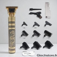 Tondeuse Pro T9 Métal : Cheveux/Barbe Homme, Lame Inox, Précision Barbier