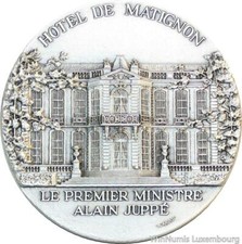V0490 Médaille Hotel de Matignon Premier Jour Alain Juppé Yves Renard 1996 UNC
