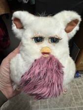VTG, 2005 Tiger Electronic Furby White Passion Fruit, Blue Eyes, WORKING