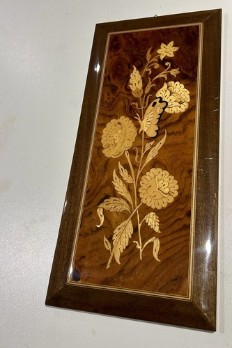Tableau fleurs marqueterie - fleurs, en