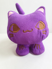 Peluche chat violet moustachu