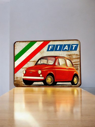 Plaque métal vintage - métal, fiat
