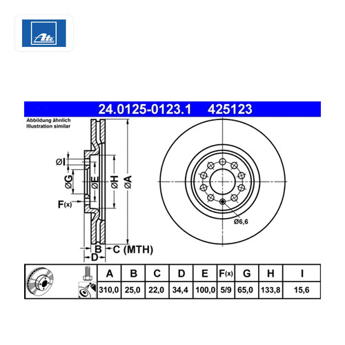 Lot disques frein ate - frein,