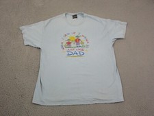 Vintage Dad T Shirt Mens Large Blue Grow Up I Wanna Heart Warming Father 90s