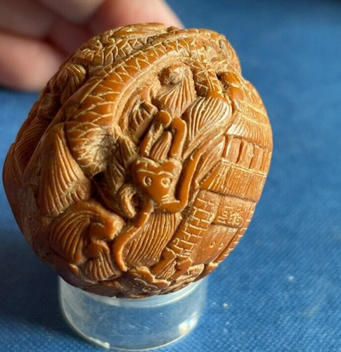 Rare noix sculptee chine - -,