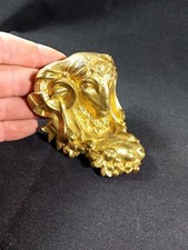 B 48 Bronze Hardware Furniture Aries Head Sheep Garland 19th Century