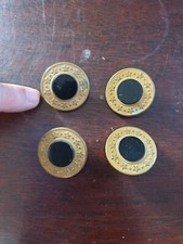 4 ANTIQUE BUTTONS 18TH CENTURY ONYX BRASS MARINE JACKET 18TH OLD JACKET BUTTONS RARE