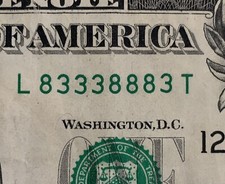 1 DOLLAR NOTE #83338883 FANCY ANTI-RADAR BINARY