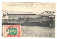 RARE Porte Timbre Lancement Cuirassé Courbet à Lorient N° 130 Rouge Aviation