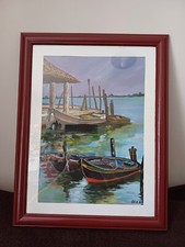 Tableau décoration murale, Barques de pêche