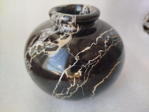 Vase boule marbre noir - vase,