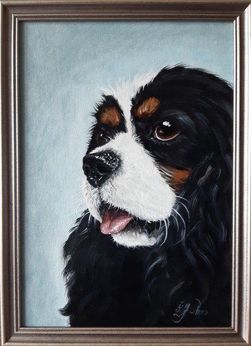 Peinture huile cavalier - peinture,