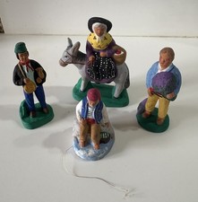 4 anciens santons Terre cuite
