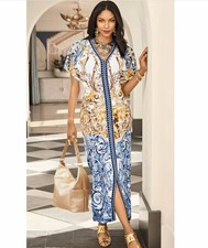 Size M Midnight Velvet Multi Dinner Date Church Party Simona Maxi Dress