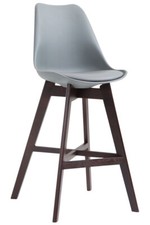 Tabouret de bar Cannes avec coque en plastique Pieds en Bois 