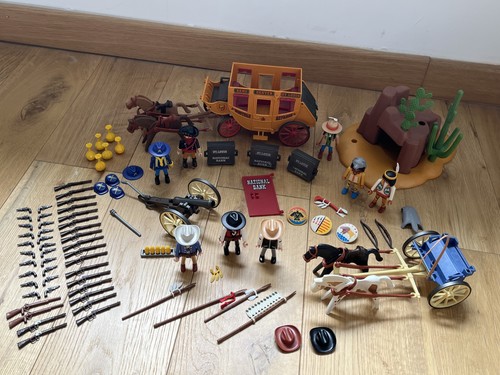 Lot playmobil western cow - -,