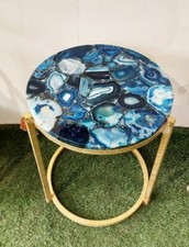 Table En Agate Bleue Ronde En