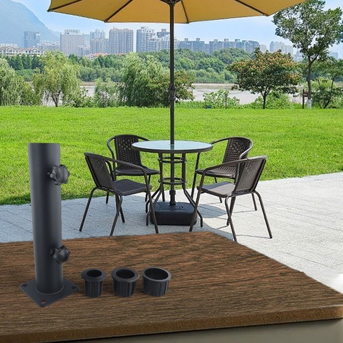 Pied parasol noir acier - de,