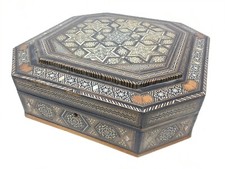 Large Antique Syrian Mother of Pearl Marquetry Box Marquetry Mother of Pearl 