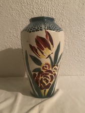 Vase faience décor Tulipe et