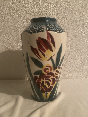 Vase faience décor - , et