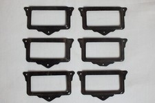 Lot of 6 Antique LABEL HOLDERS for Craft Furniture Office Classification