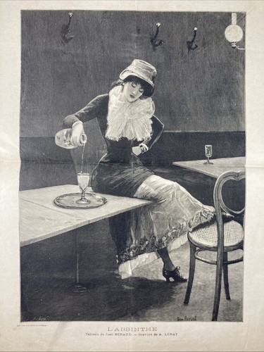 Lithographie absinthe jean - lithographie, l’absinthe