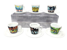 Richard Ginori [Murales (Mural)] Illy collection Espresso 6 cup and saucer sets.