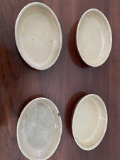 4 Vintage La Bourguignonne 7 “ Oval French Handmade Pottery Casserole Dish