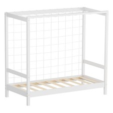 Lit d'enfant but de football 70x140 cm blanc bois de pin avec sommier à lattes