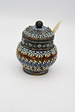 Ancien Pot à Moutarde en CERAMIQUE, Marque " DOULTON 1881 ", Signé E.VV