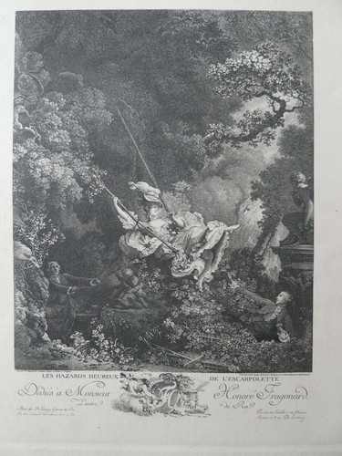 Gravure ancienne les hasards - les,