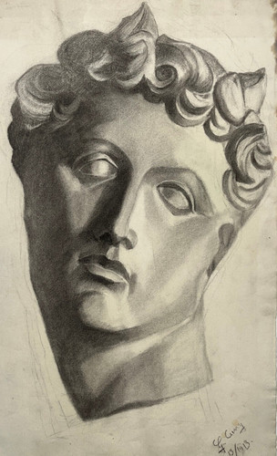 Etude tete antique dessin - etude,