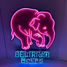 Delirium Beers Neon LED Light Pink Elephant Sign Bar, Man Cave