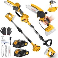 2 en 1 Tronçonneuse Télescopique Elagueuse sur Perche sans Fil Mini Tronconneus