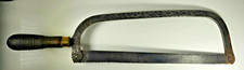 ANTIQUE LARGE STEEL AMPUTATION SURGICAL SAW Ebony HANDLE 19th Century