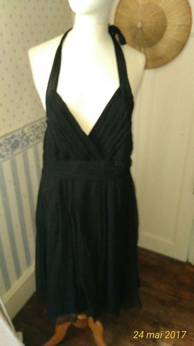 Robe soie noire neuve - robe, en