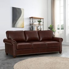 82" Faux Leather Loveseat Sofa